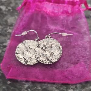 Silver Textured Earrings